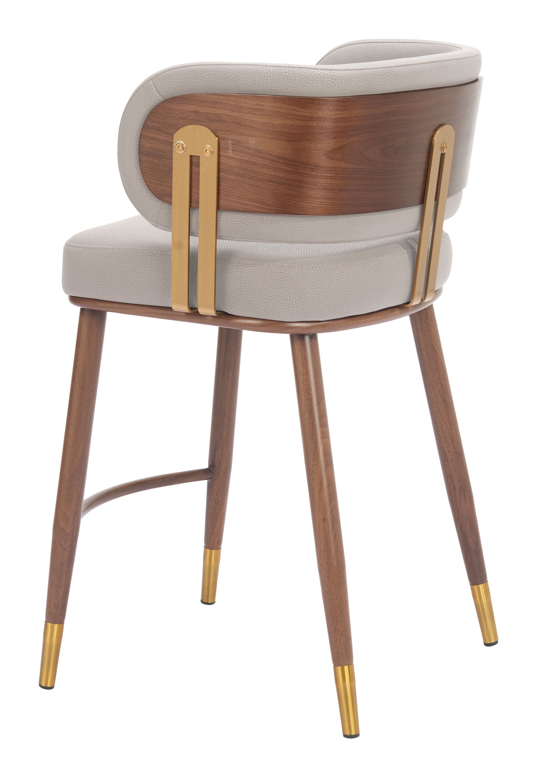 Brew Beige & Walnut Counter Stool - Ornate Home