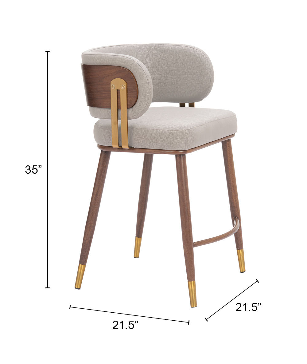 Brew Beige & Walnut Counter Stool - Ornate Home