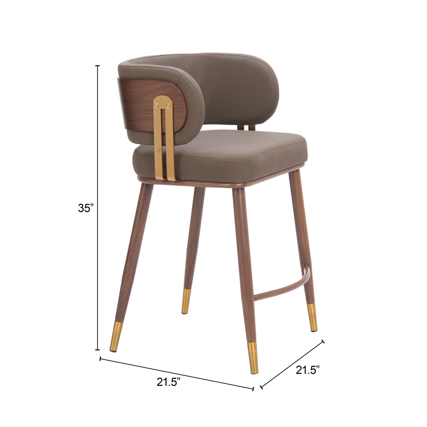 Brew Brown & Walnut Counter Stool - Ornate Home