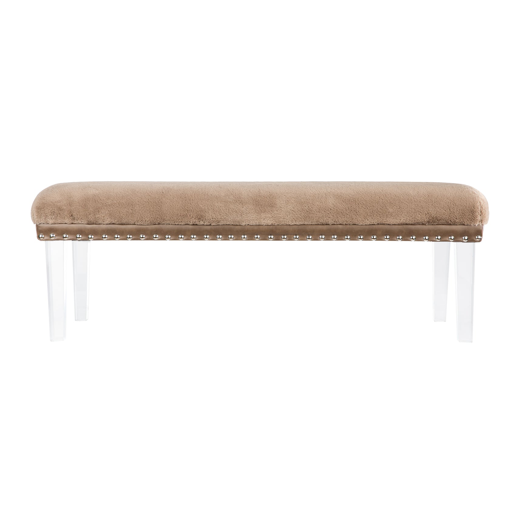 Brianna Mink Faux Fur Bench - Ornate Home