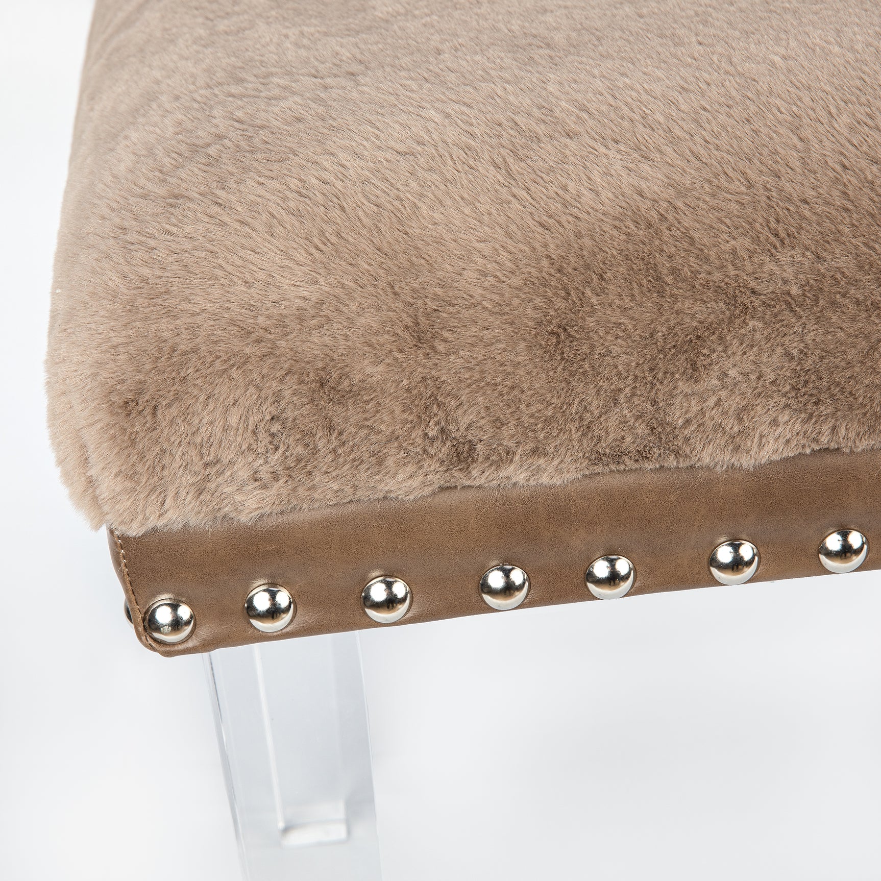 Brianna Mink Faux Fur Bench - Ornate Home