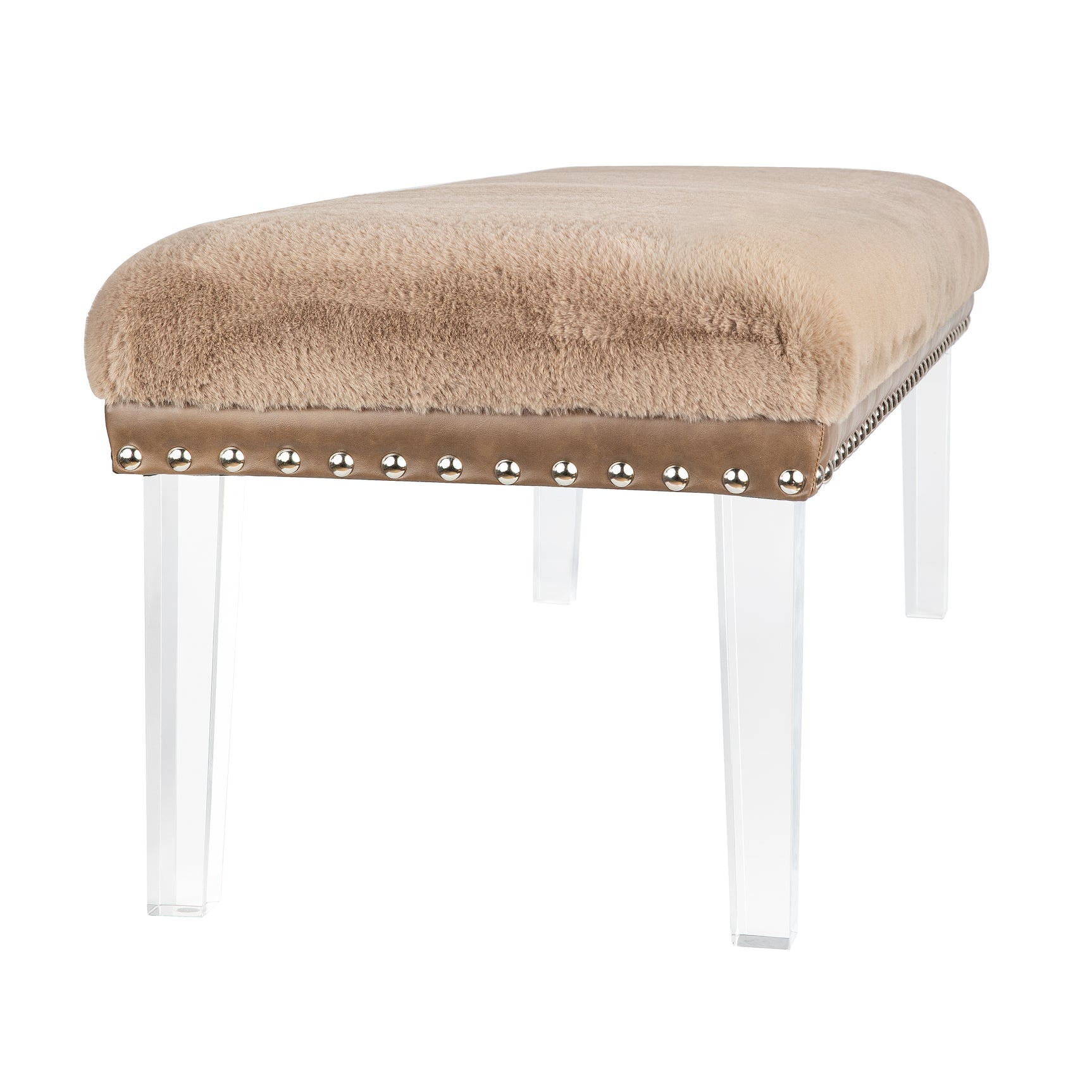 Brianna Mink Faux Fur Bench - Ornate Home