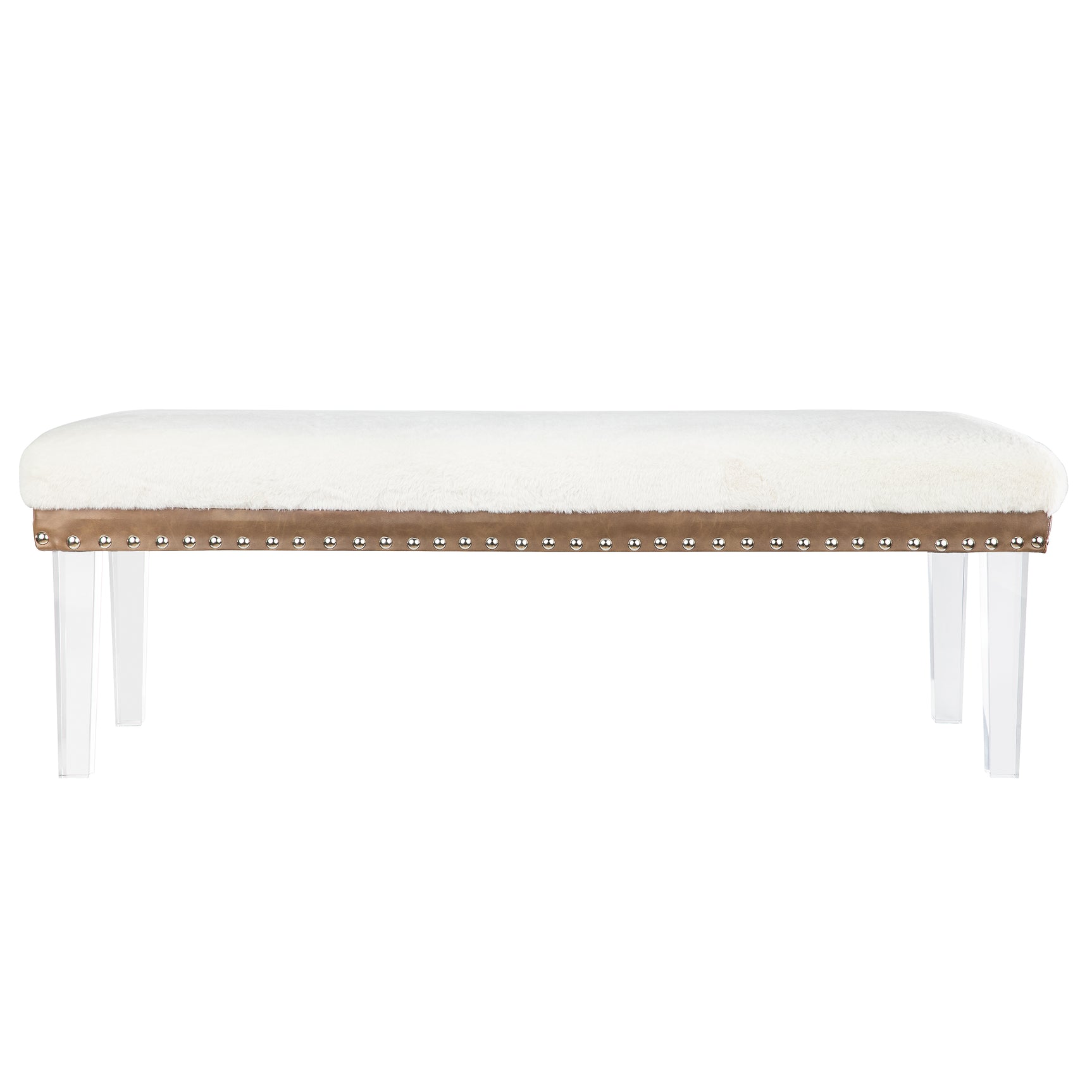 Brianna Snow Faux Fur Bench - Ornate Home