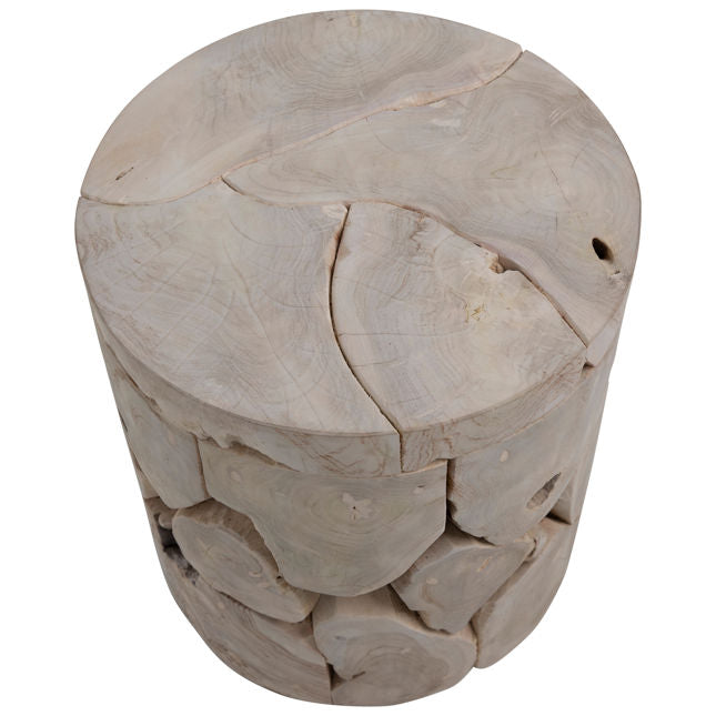 Briar Bleached Round Side Table - Ornate Home