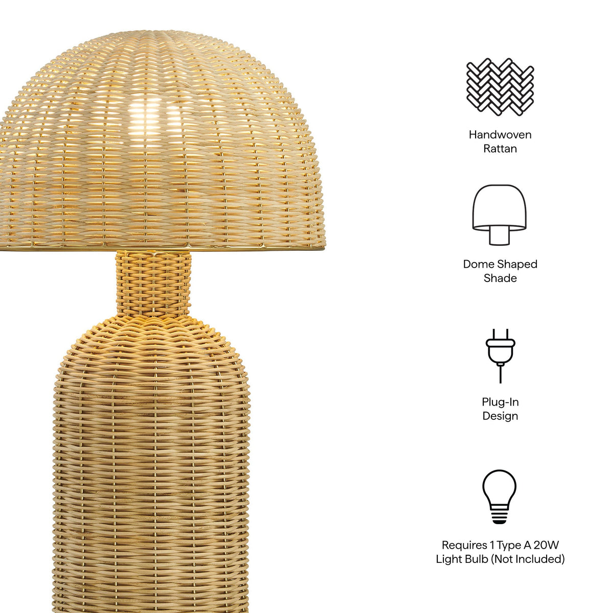 Briar Natural Rattan Table Lamp - Ornate Home