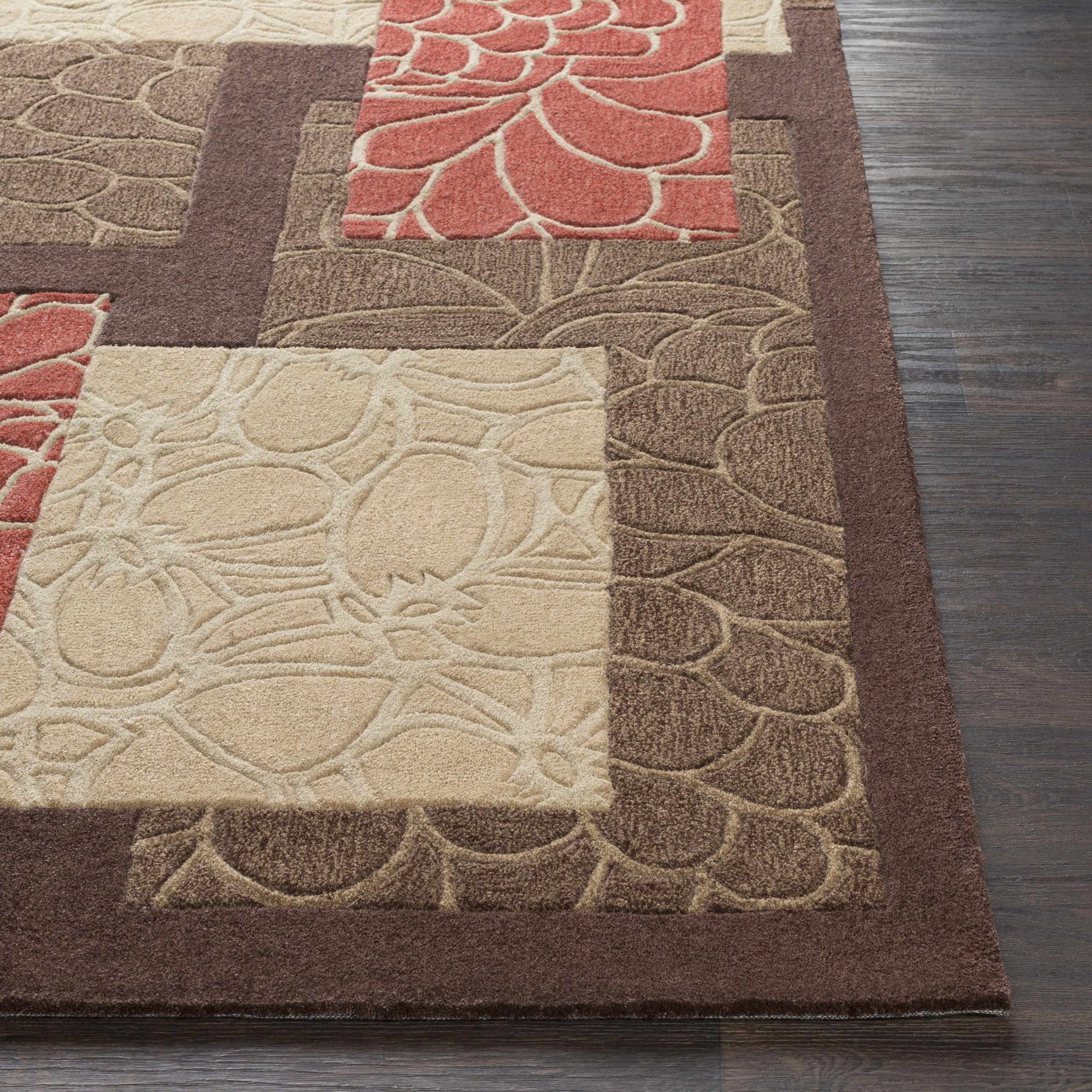 Brick Red-Brown Mosaic Area Rug - Clearance - Ornate Home