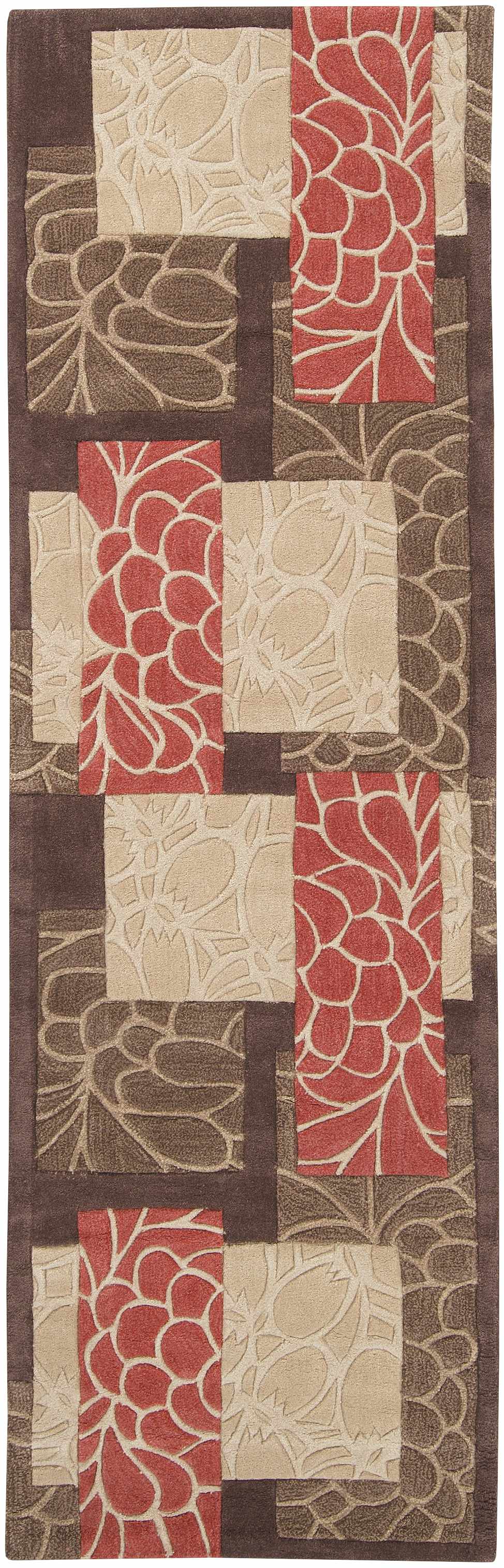 Brick Red-Brown Mosaic Area Rug - Clearance - Ornate Home