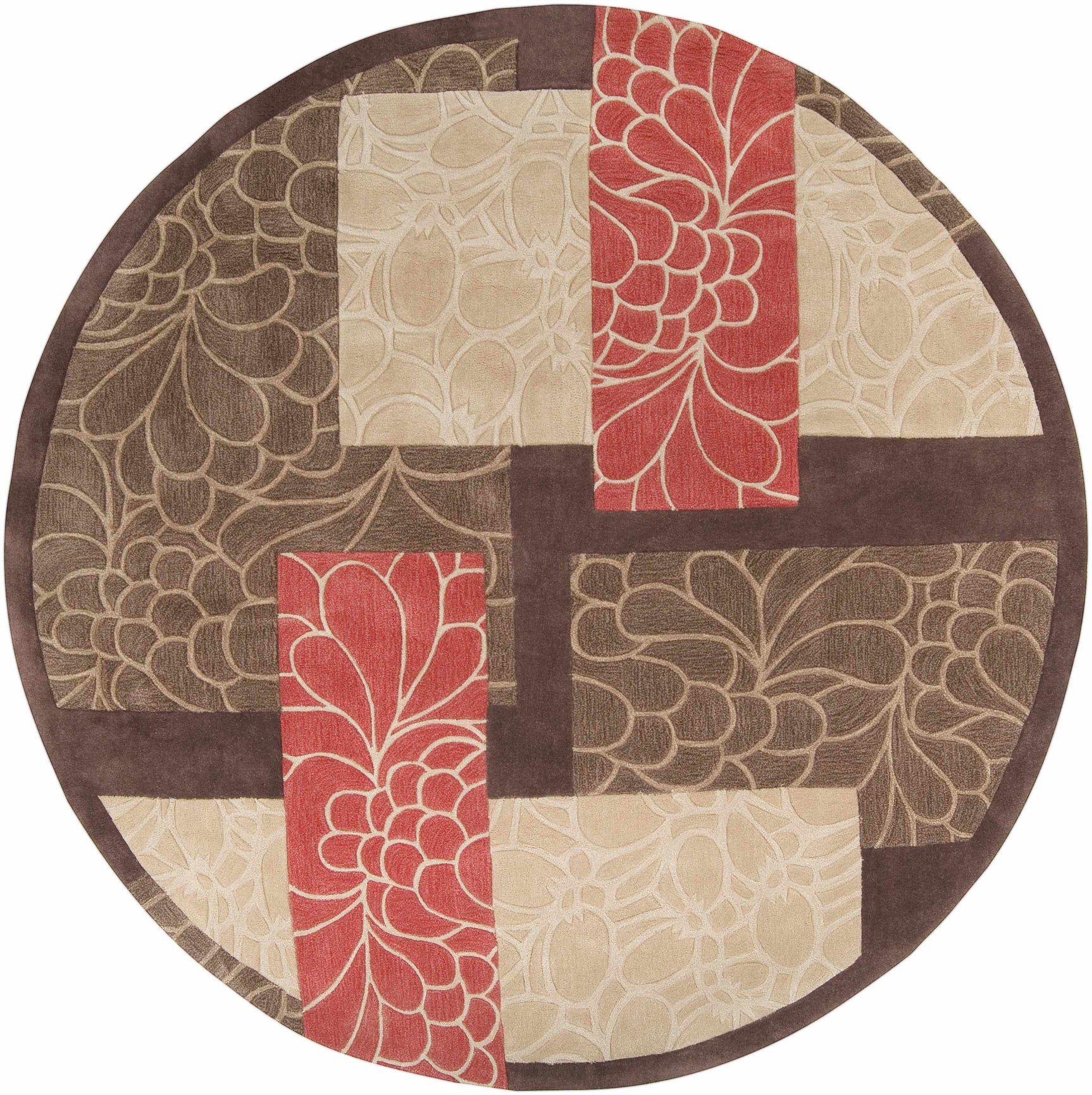 Brick Red-Brown Mosaic Area Rug - Clearance - Ornate Home