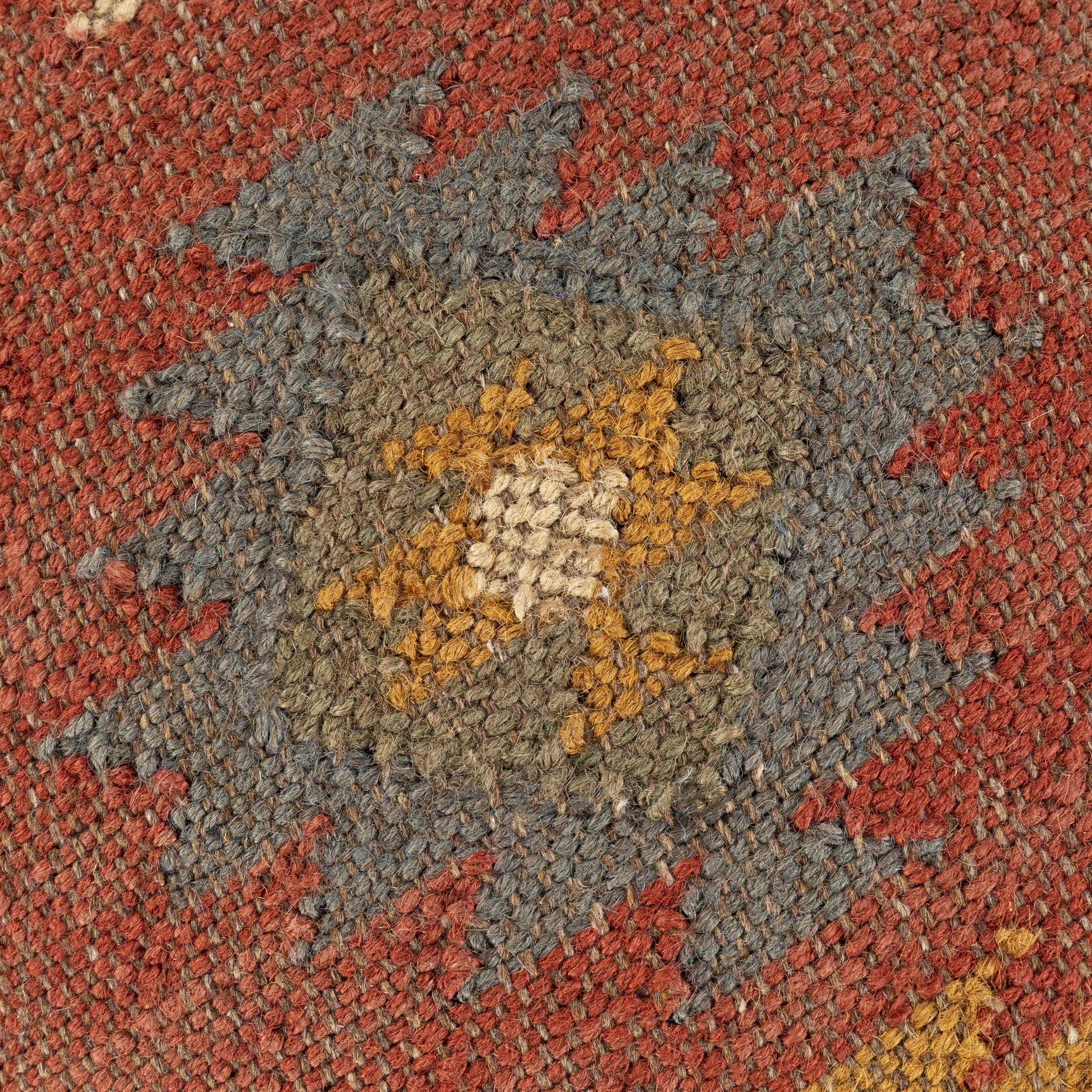 Brick Red Wood Frame Ottoman Stool - Ornate Home