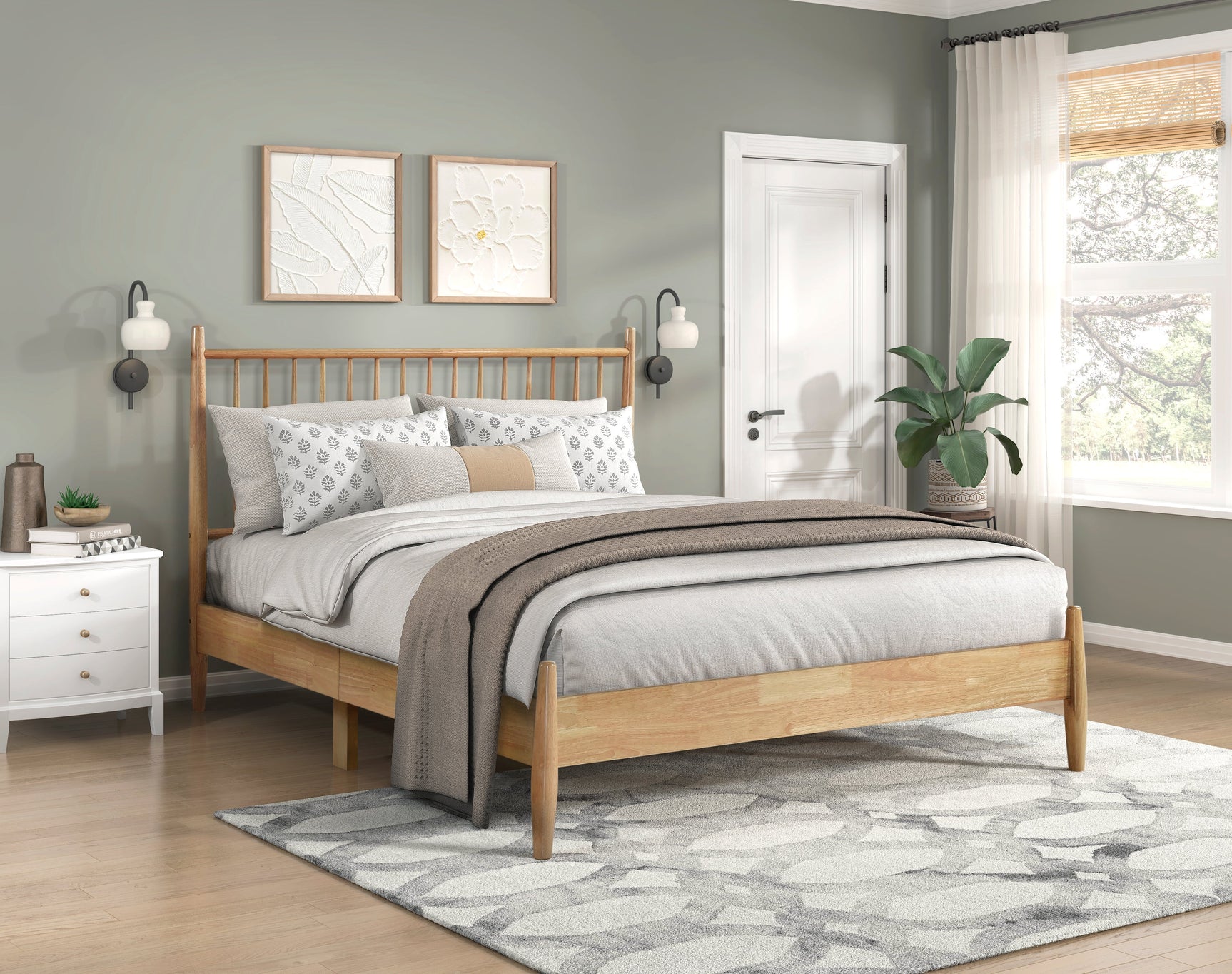 Brickell Natural Queen Platform Bed - Ornate Home
