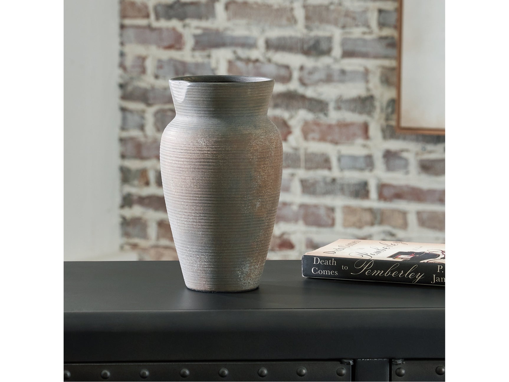 Brickmen Gray Vase (10" H) (Online Special Price) - Ornate Home