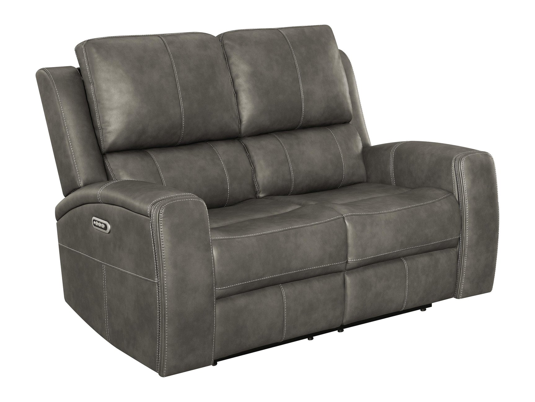 Brickston Charcoal Triple Power Reclining Loveseat - Ornate Home