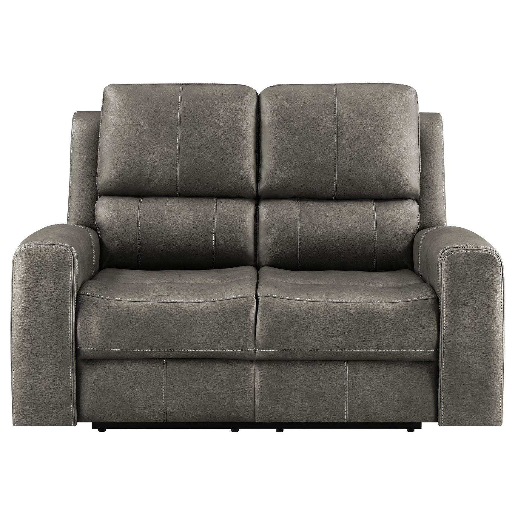 Brickston Charcoal Triple Power Reclining Loveseat - Ornate Home