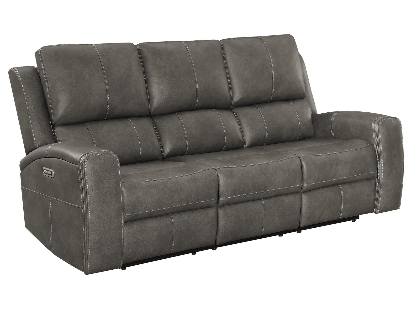 Brickston Charcoal Triple Power Reclining Sofa - Ornate Home