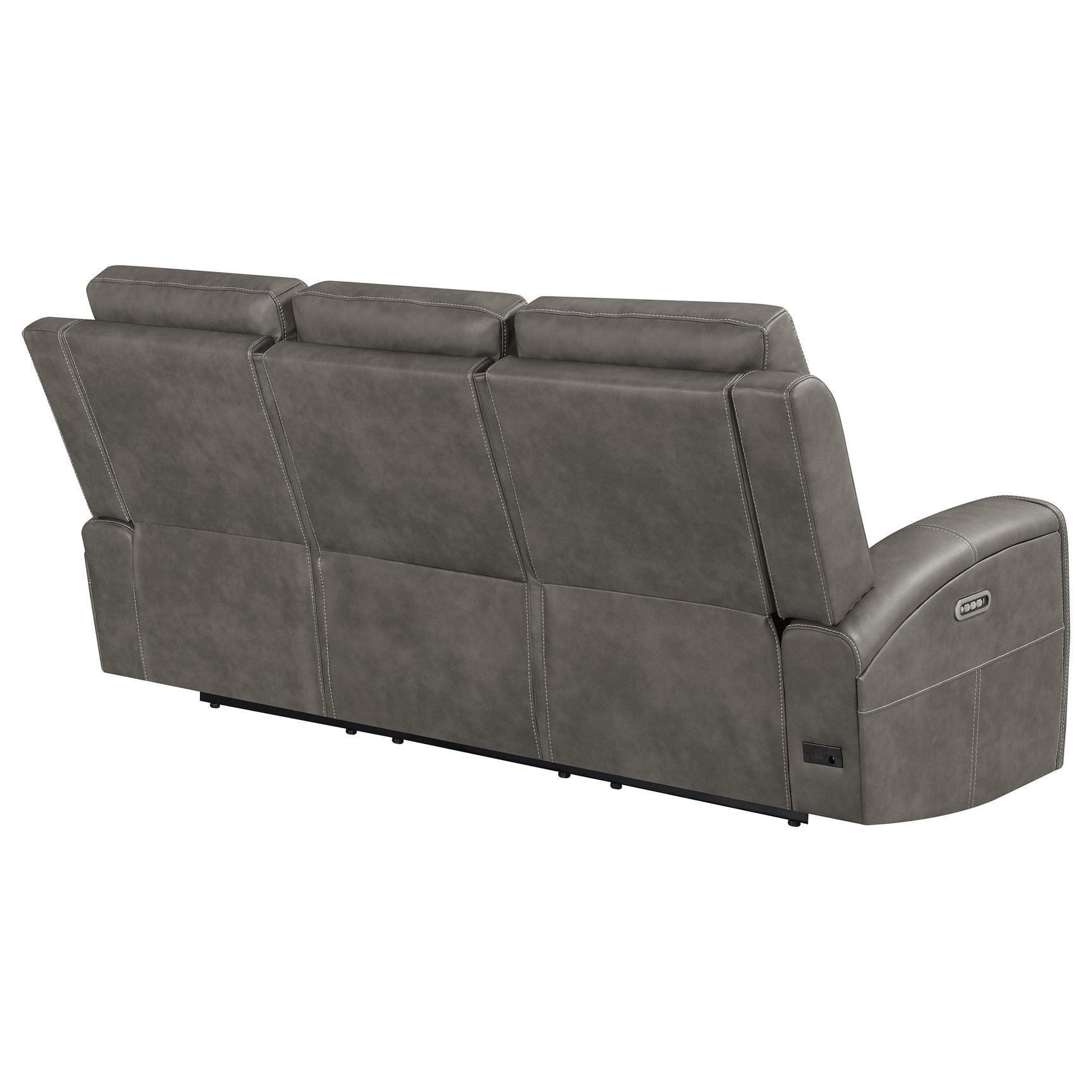 Brickston Charcoal Triple Power Reclining Sofa - Ornate Home