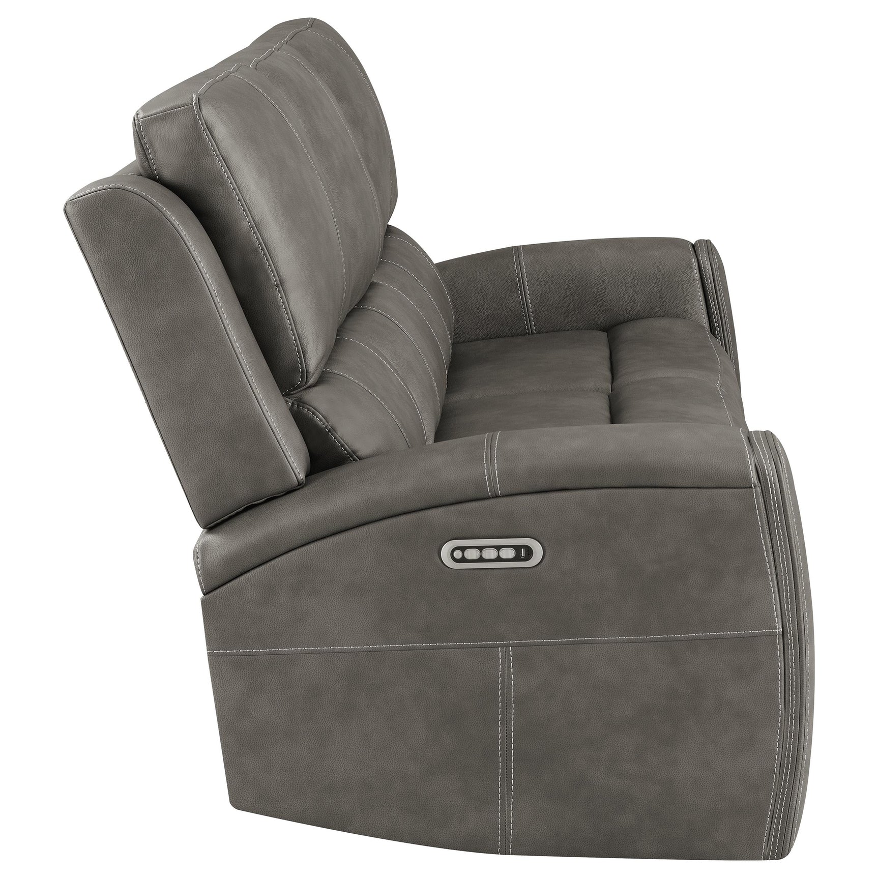 Brickston Charcoal Triple Power Reclining Sofa - Ornate Home