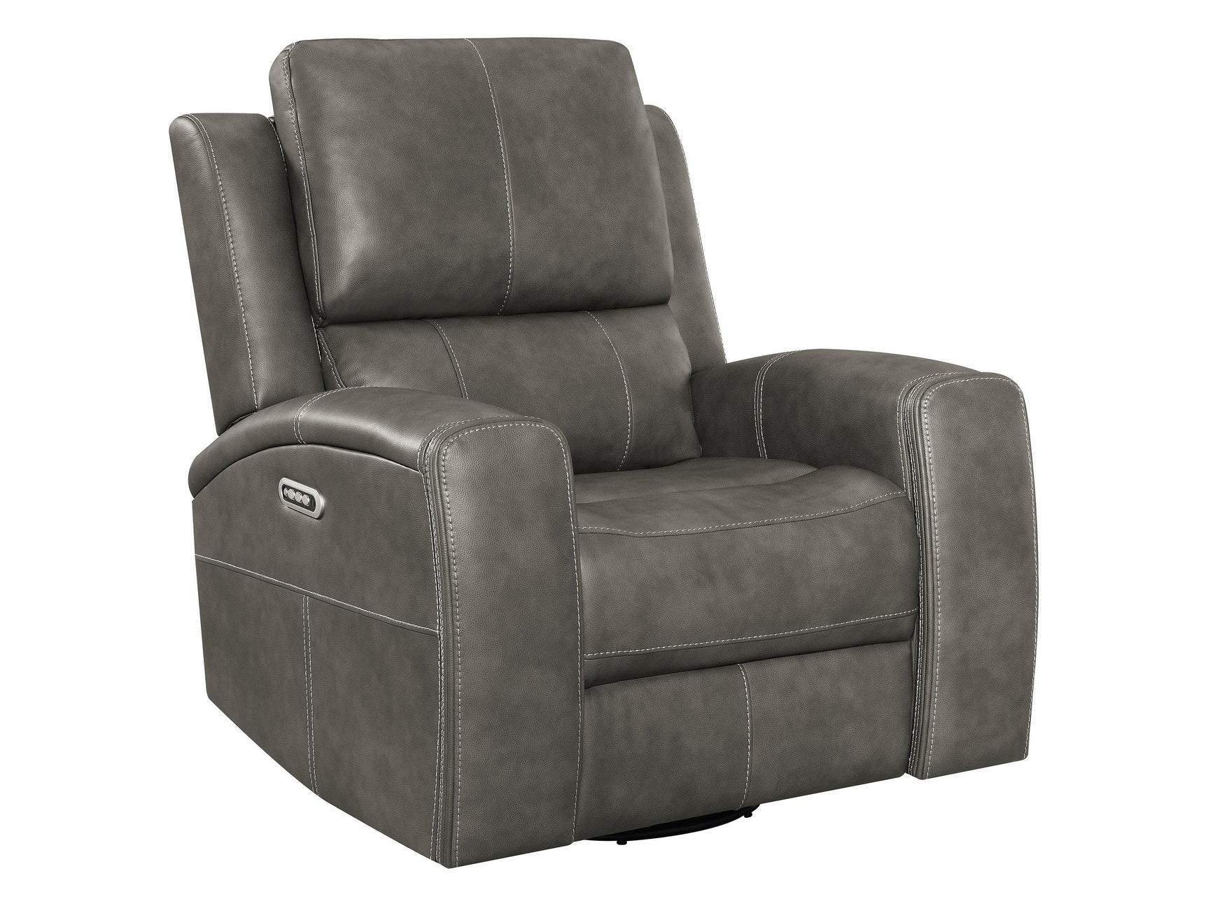 Brickston Charcoal Triple Power Swivel Glider Recliner - Ornate Home