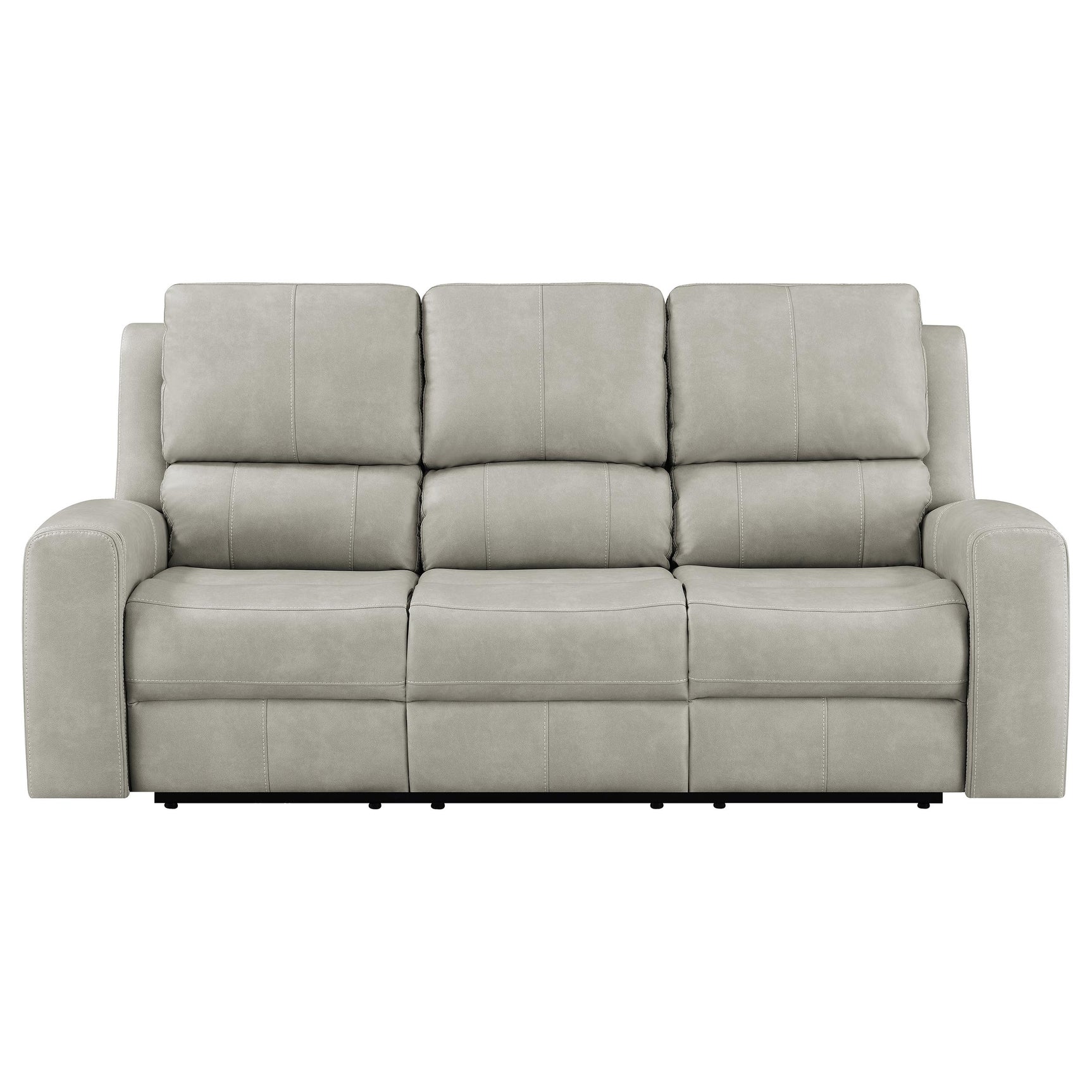 Brickston Grey Triple Power Reclining Sofa - Ornate Home