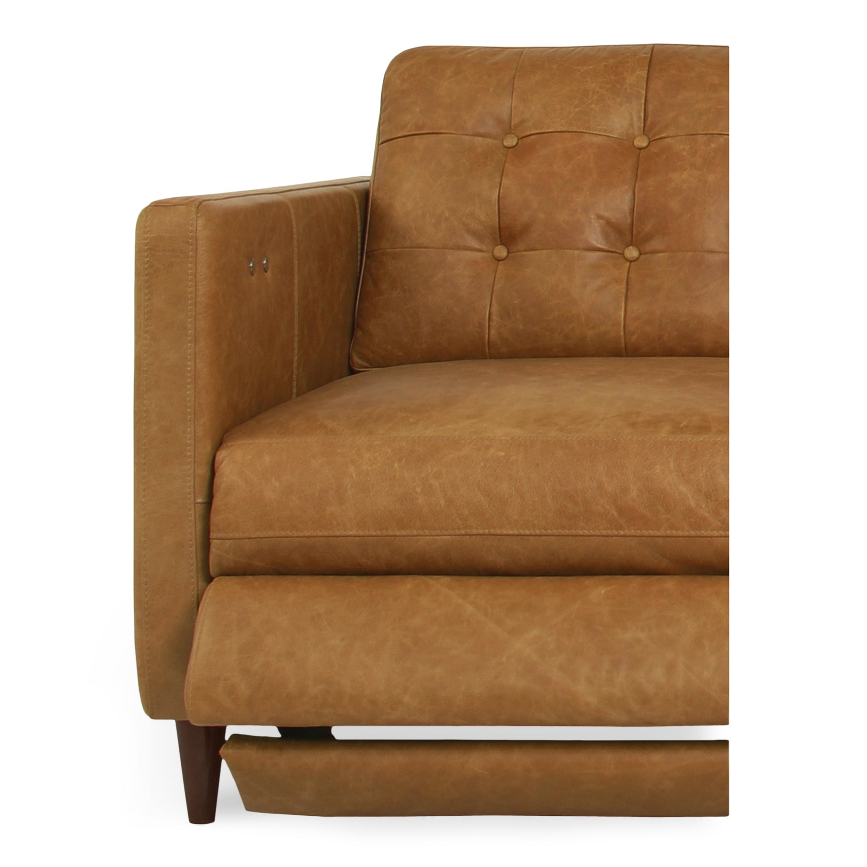 Bridgers Tan Leather Power Recliner Sofa - Ornate Home