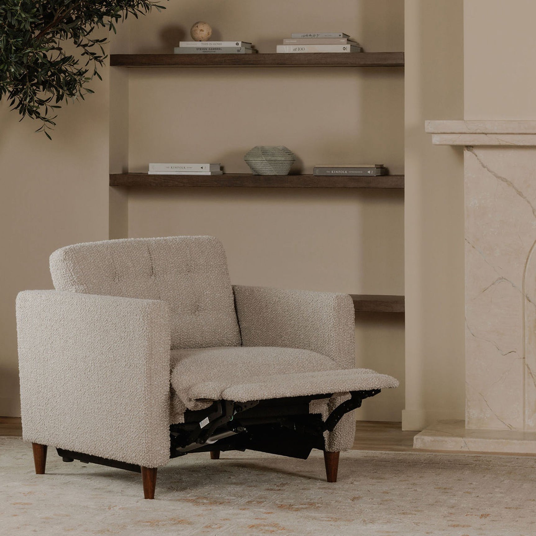 Bridgers Warm Grey Power Recliner Chair - Ornate Home