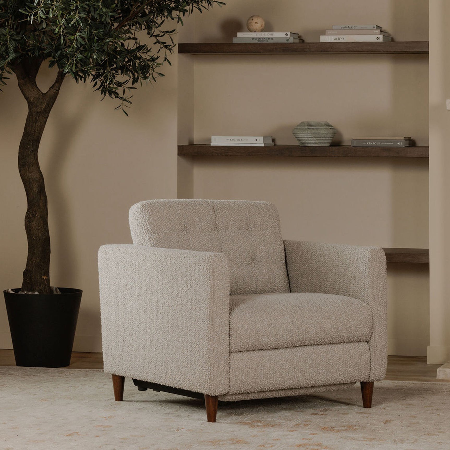 Bridgers Warm Grey Power Recliner Chair - Ornate Home