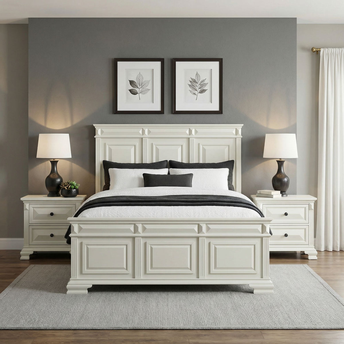 Bridgestone Antique White 3-Piece King Bedroom Set