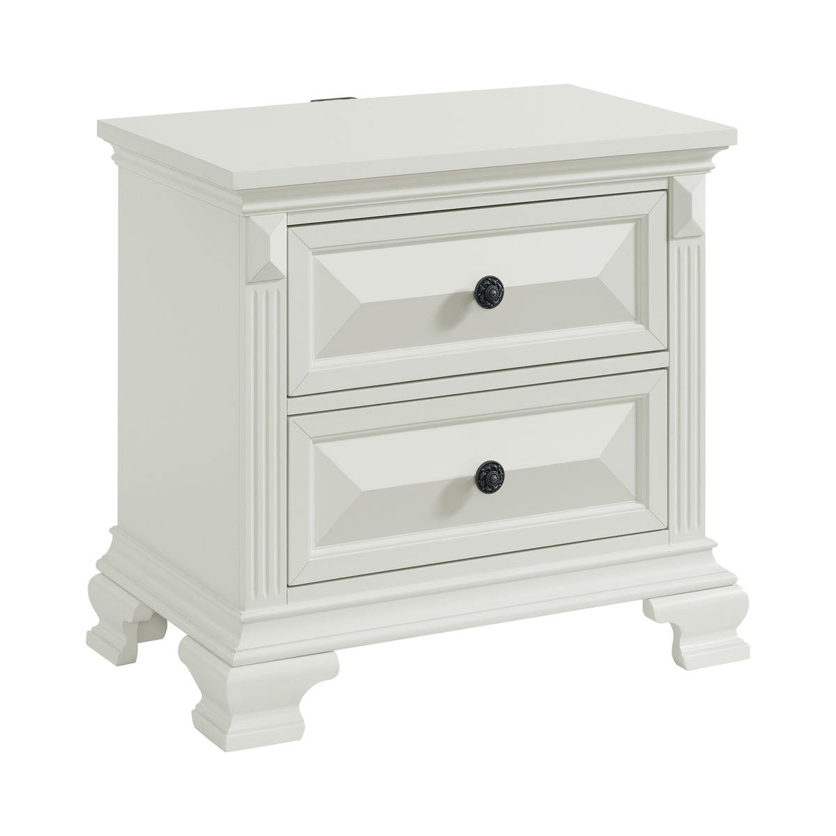 Bridgestone Antique White 4-Piece Queen Panel Bedroom Set