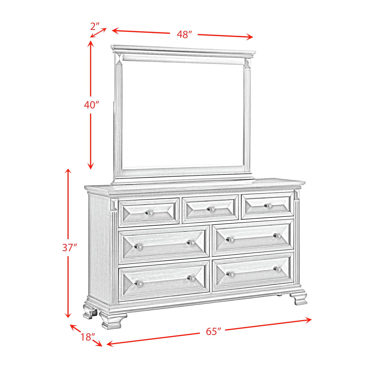 Bridgestone Antique White 4-Piece Queen Panel Bedroom Set