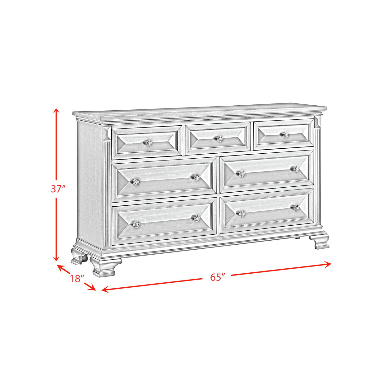 Bridgestone Black 7-Drawer Dresser - Ornate Home