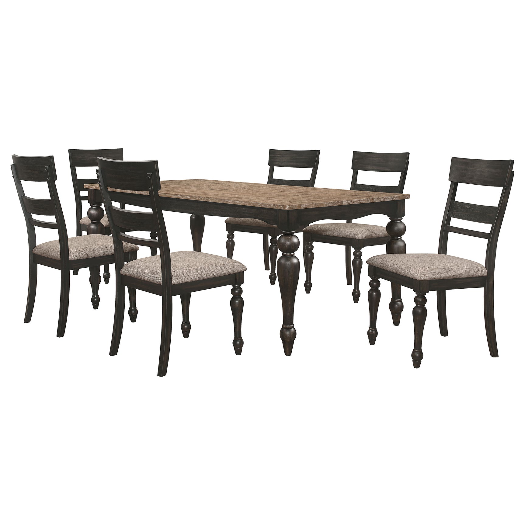 Bridget Charcoal Sandthrough 7-piece Dining Room Set - Ornate Home