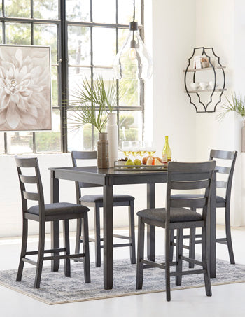 Bridson Gray Counter Height Dining Room Set (Set of 5) (Online Special Price) - Ornate Home