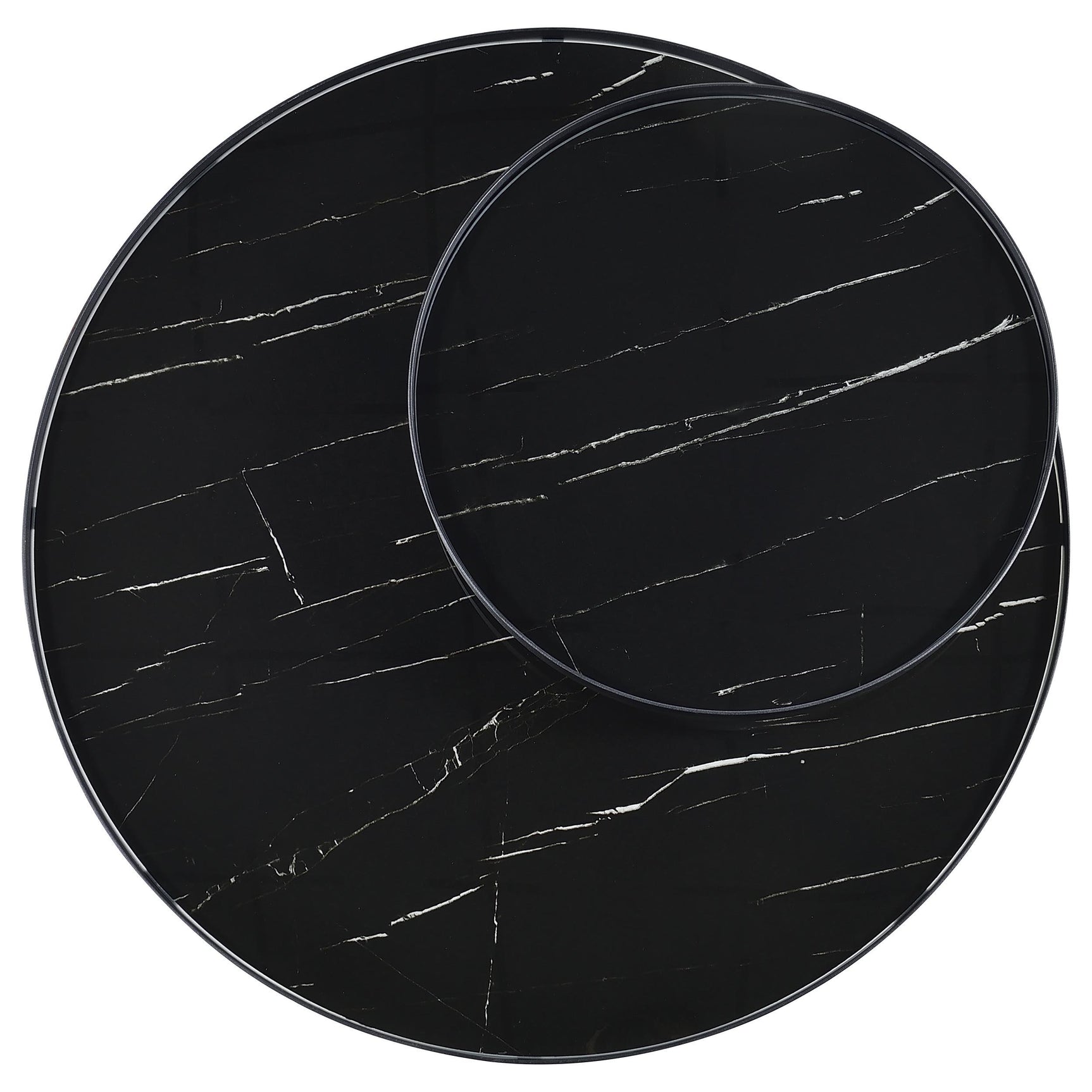 Briggs Black 2-piece Round Coffee and End Table Set - Ornate Home