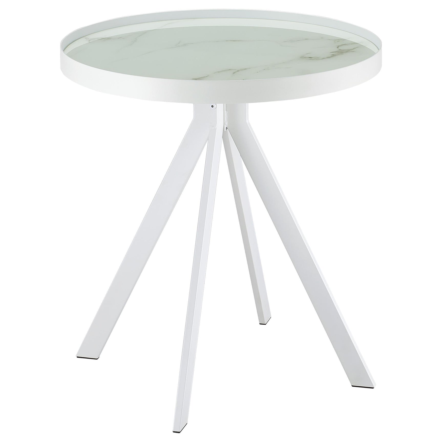 Briggs White 2-piece Round Coffee and End Table Set - Ornate Home