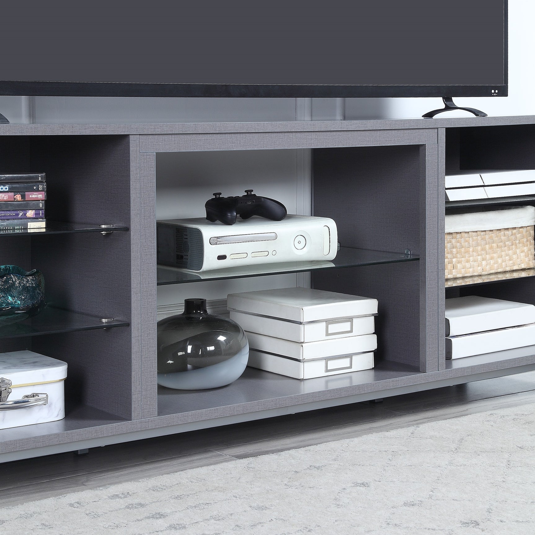 Brighton 60" TV Stand in Grey - Ornate Home