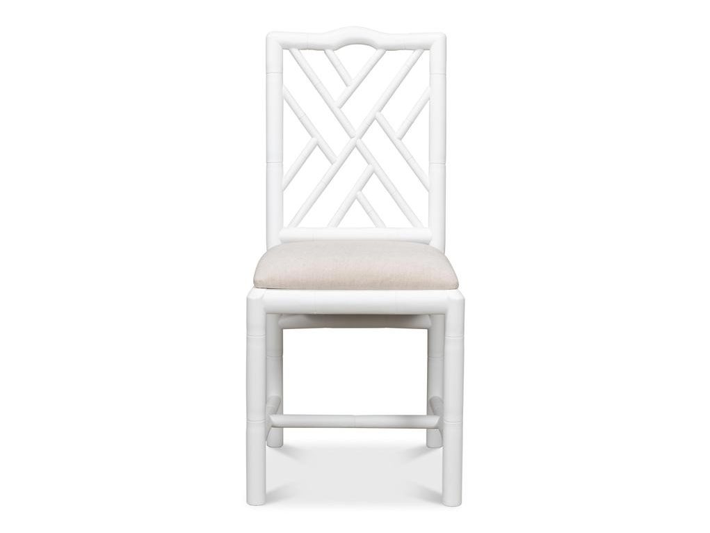 Brighton Bamboo White Side Chair (Set of 2) - Ornate Home