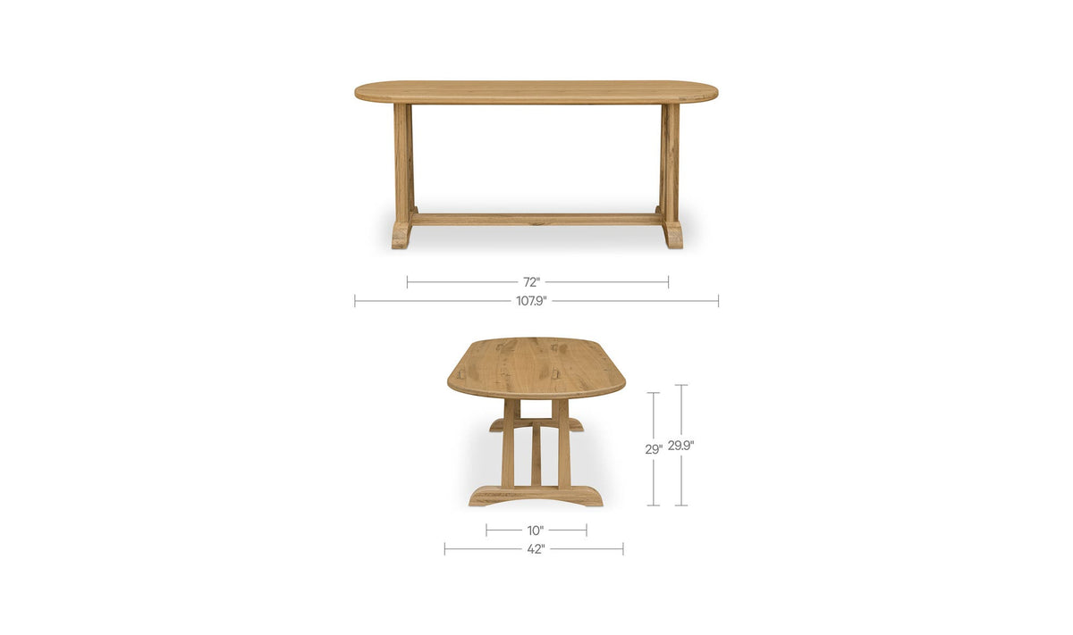 Brighton Natural Large Dining Table - Ornate Home