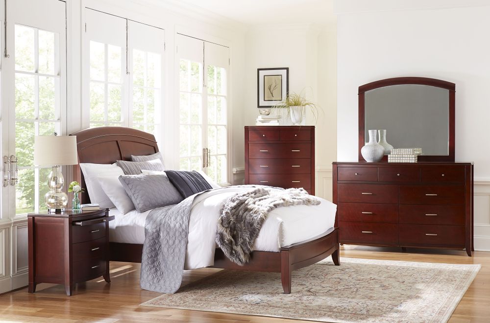 Brighton Wood Full Sleigh Bed in Cinnamon - Ornate Home