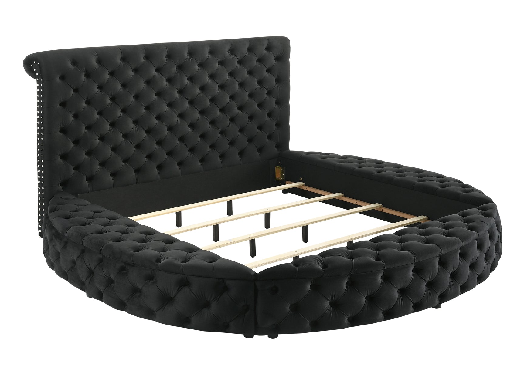 Brigitte Black Queen Upholstered Storage Bed - Ornate Home