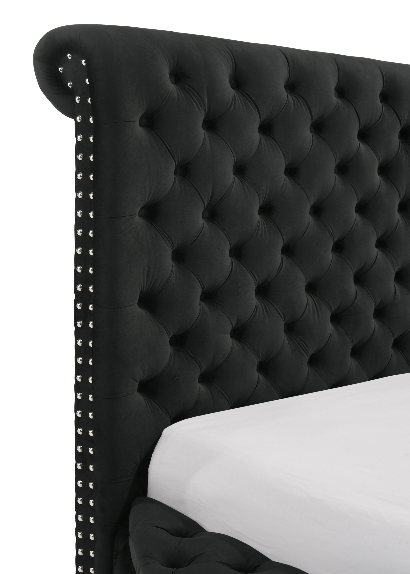 Brigitte Black King Upholstered Storage Bed - Ornate Home