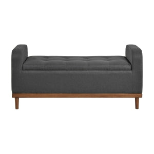 Brigitte Dark Gray Lift Top Storage Bench - Ornate Home