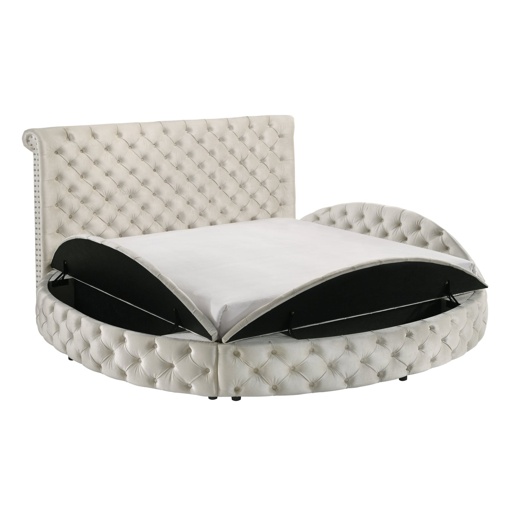 Brigitte Ivory Queen Storage Bed - Ornate Home