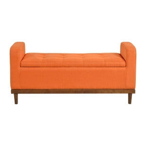 Brigitte Orange Lift Top Storage Bench - Ornate Home