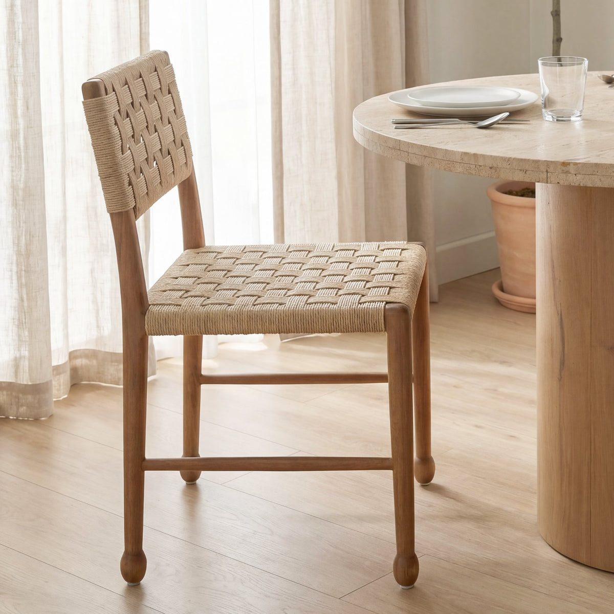 Brinley Brown Curved Back Dining Side Chair (Set of 2) - Ornate Home