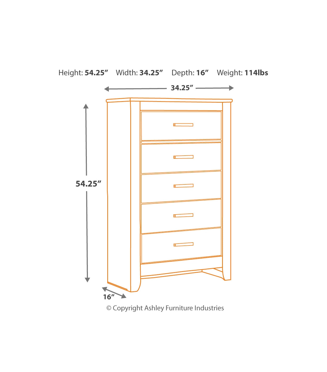 Brinxton Charcoal Five Drawer Chest - Ornate Home