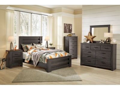 Brinxton Charcoal Full Panel Bedroom Set with Dresser and Mirror - Ornate Home