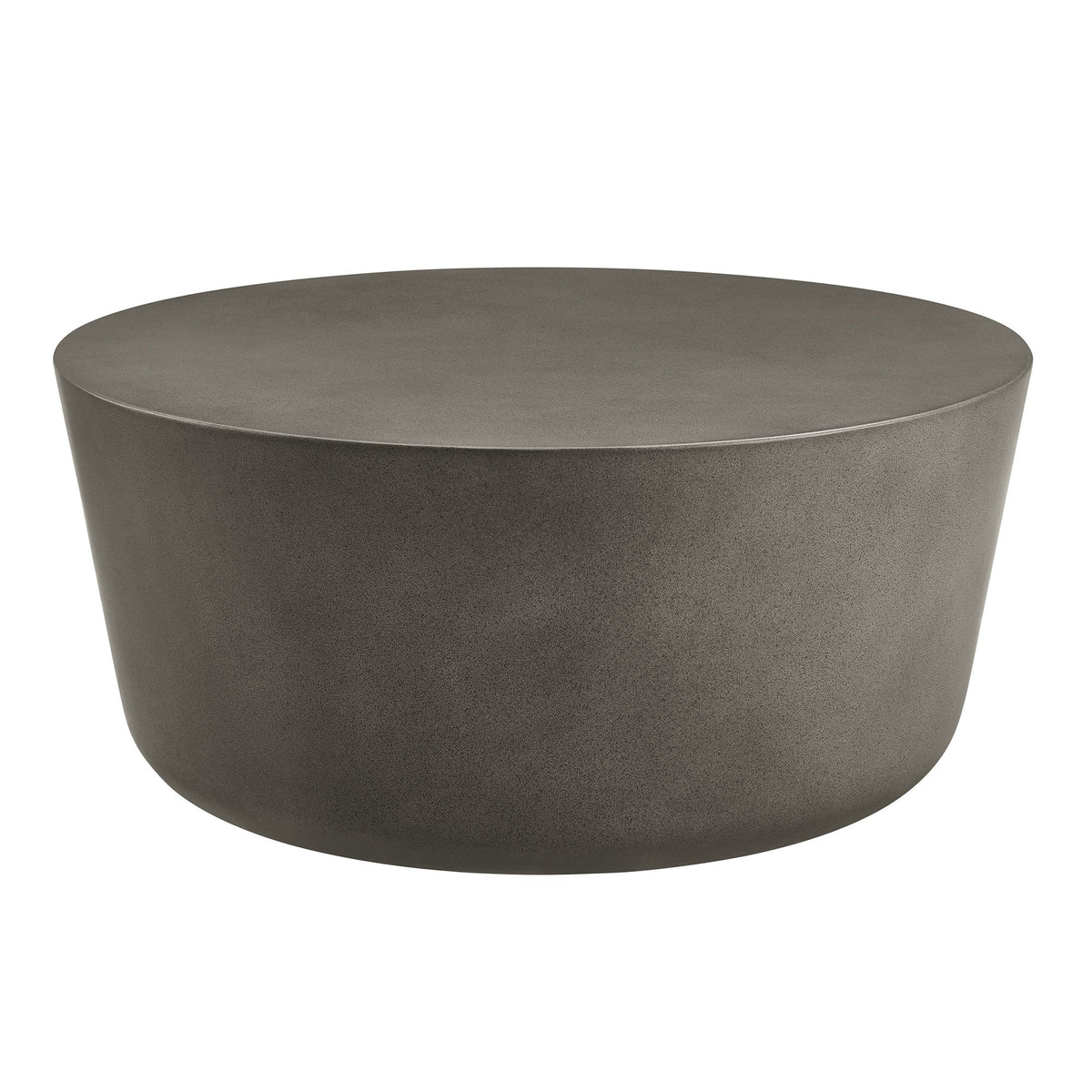 Brion Gray Round Indoor - Outdoor Patio Concrete Coffee Table - Ornate Home