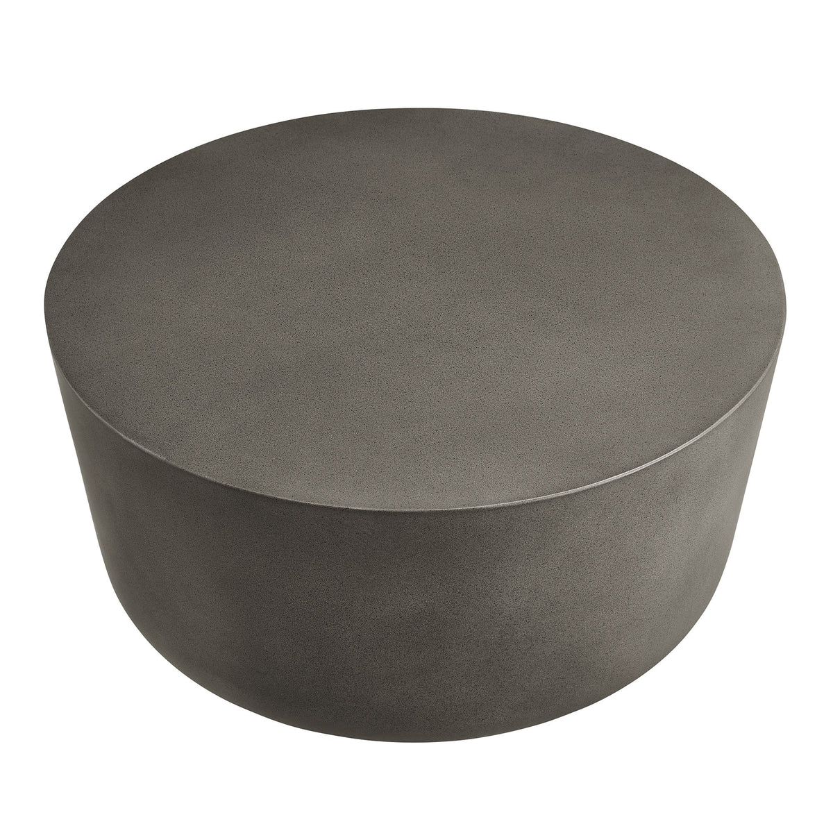 Brion Gray Round Indoor - Outdoor Patio Concrete Coffee Table - Ornate Home