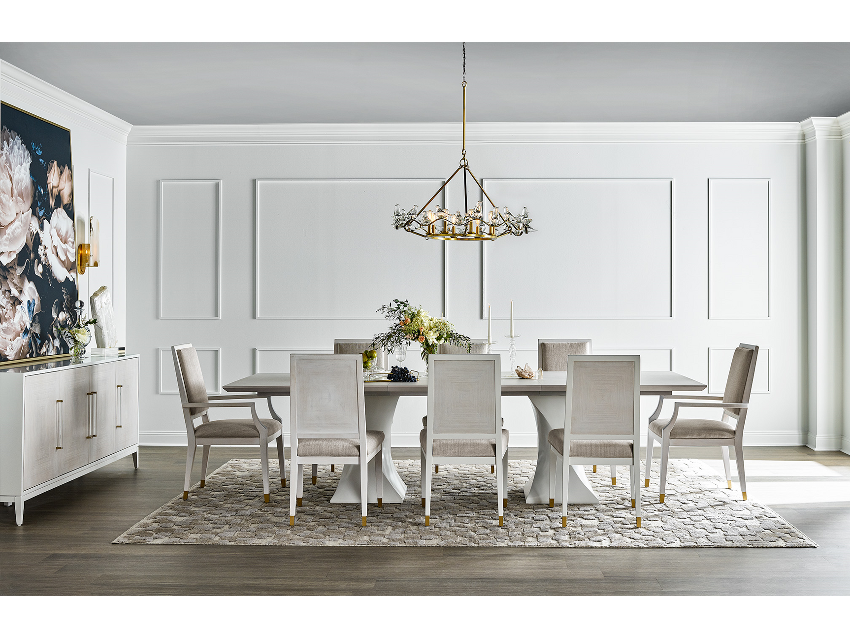 Brisbane Alabaster/White Lacquer Pedestal Table - Ornate Home