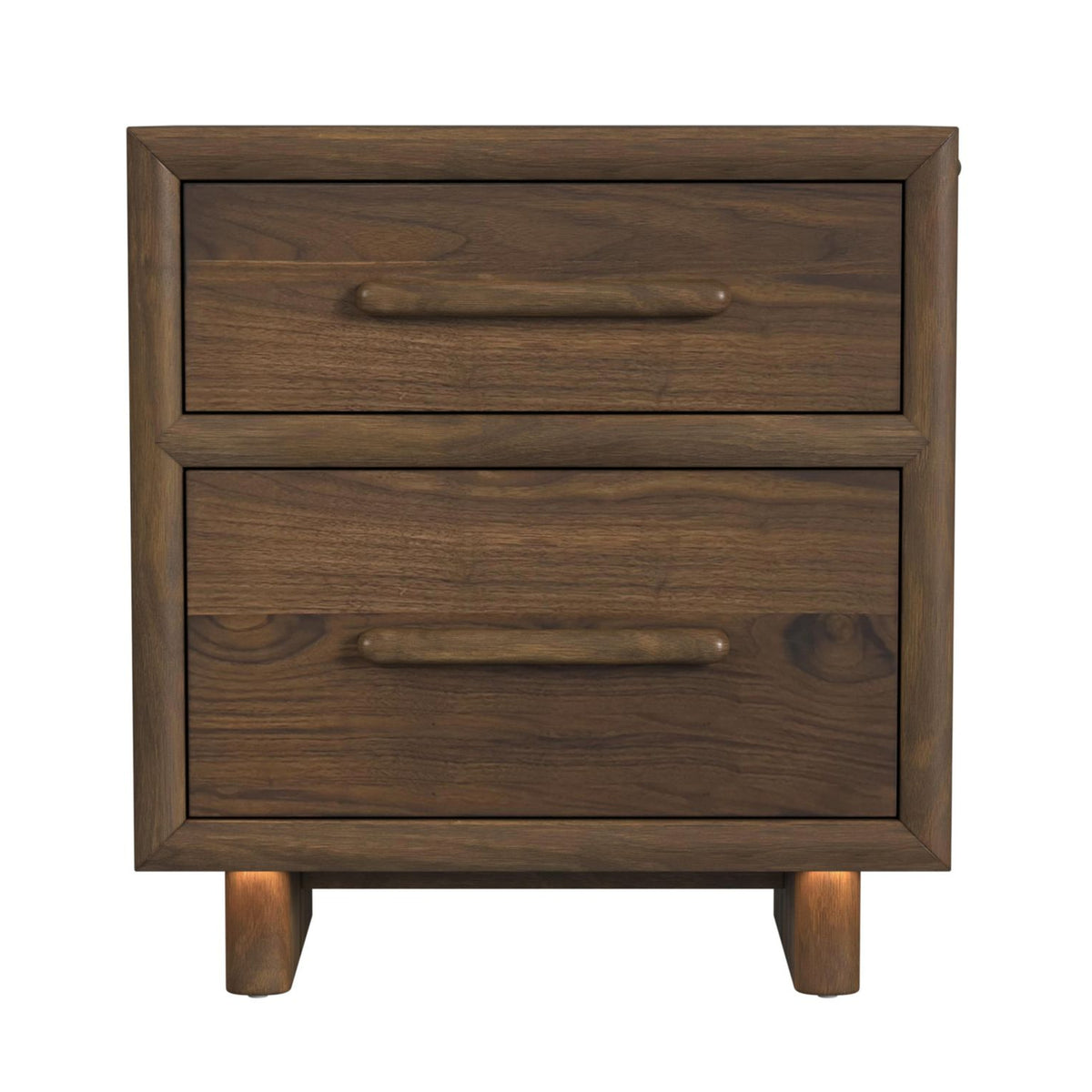 Brisbane Brown Nightstand with USBC and LED - Ornate Home