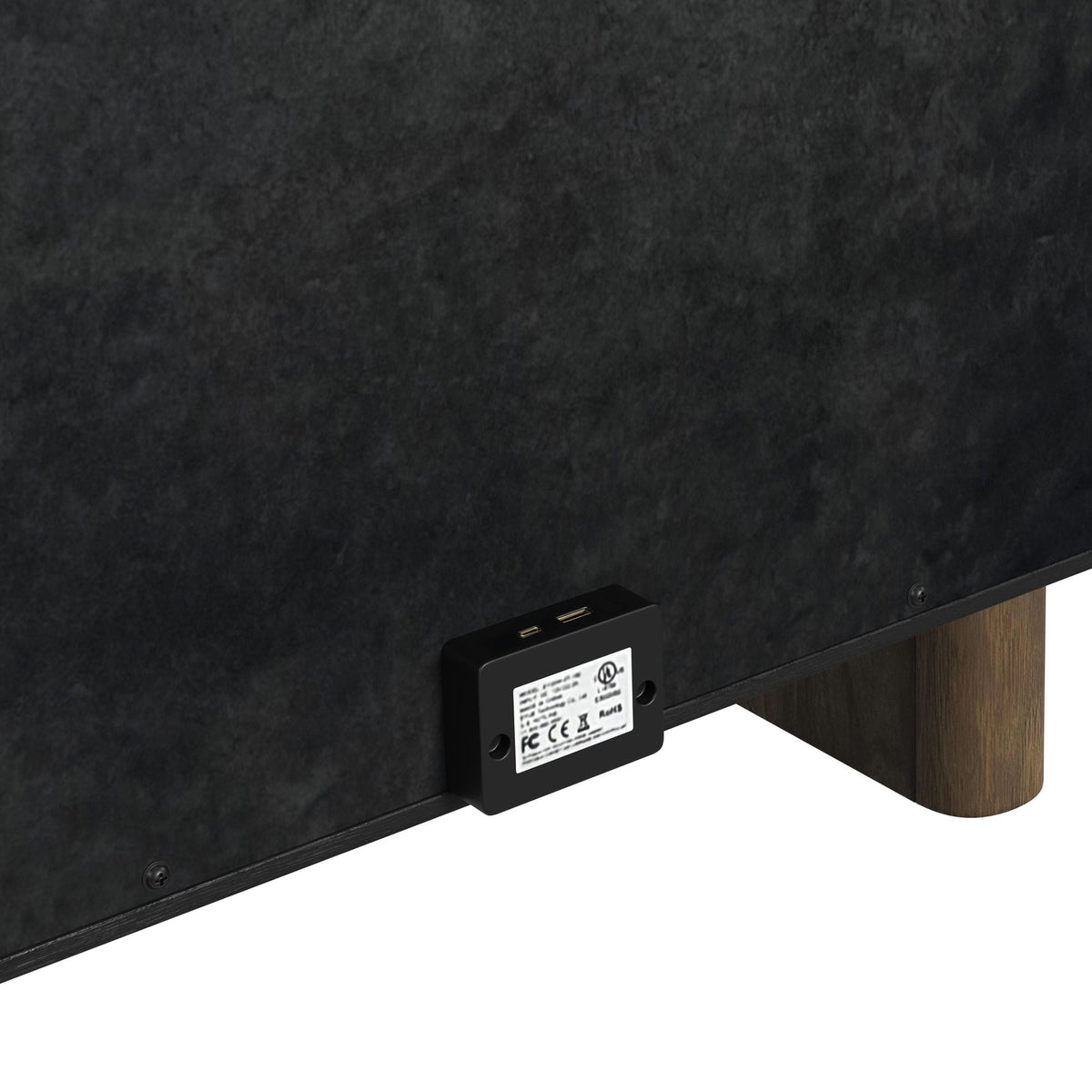 Brisbane Brown Nightstand with USBC and LED - Ornate Home